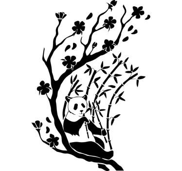 Autocolante panda em flor - TenStickers