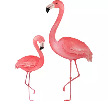 Autocolantes de pássaros e aves Grandes e pequenos flamingos - TenStickers