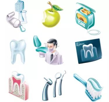 Coleção de adesivos de medicina e saúde dentista - TenStickers