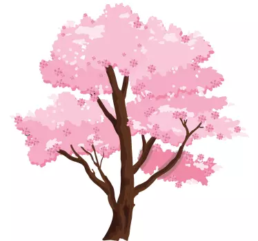 Vinil para sala de jantar árvore com flores de cerejeira - TenStickers