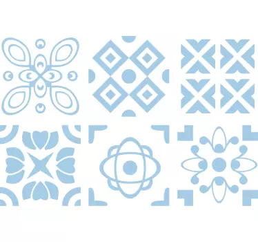 Adesivos azulejos Padrão de cimento azul e branco - TenStickers