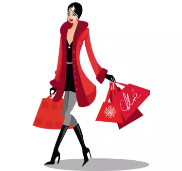 Autocolante decorativo mulher shopping - TenStickers