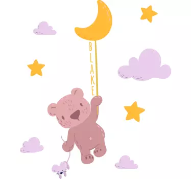 Autocolante para crianças balão de urso adorável - TenStickers