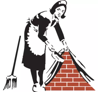 Autocolante parede Banksy empregada - TenStickers