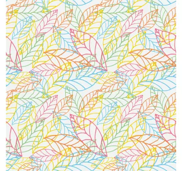 Vinil para móveis Desenho de folhas de néon coloridas fofas - TenStickers