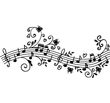Autocolante de parede floral sinfonia - TenStickers