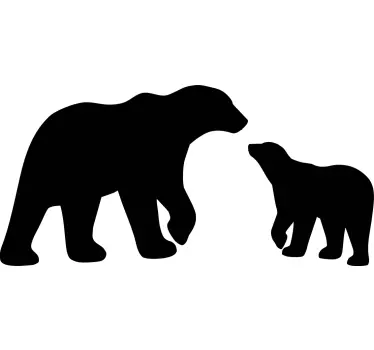 Autocolante animal silhuetas de ursos brincalhões - TenStickers