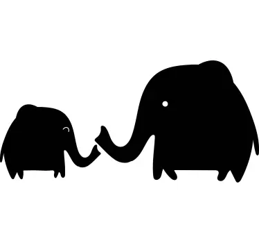 Autocolante animal par de elefantes fofo - TenStickers