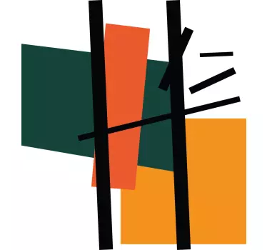 Autocolante geométrico seções de cor abstratas - TenStickers