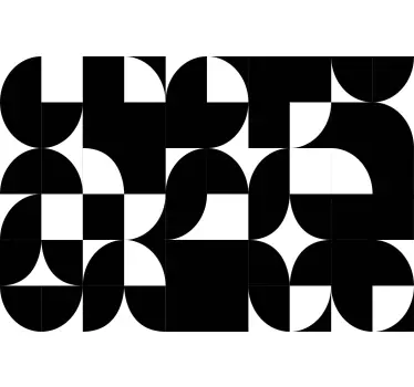 Vinil para móveis Padrão de arte geométrica de círculo preto - TenStickers