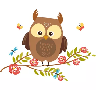 Vinis para quarto infantil Desenho fofo ou coruja de desenho anim - TenStickers