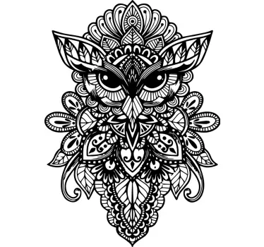 Autocolante animal com padrão intricado de coruja - TenStickers