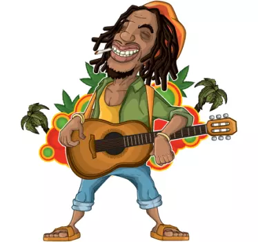 vinis decorativos rastafari bob marley - TenStickers