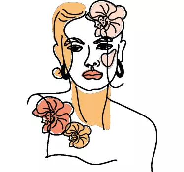 Autocolante de arte ilustração de mulher moderna - TenStickers