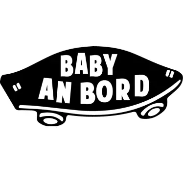 Bebe a bordo personalizado Skate monocolor com texto - TenStickers