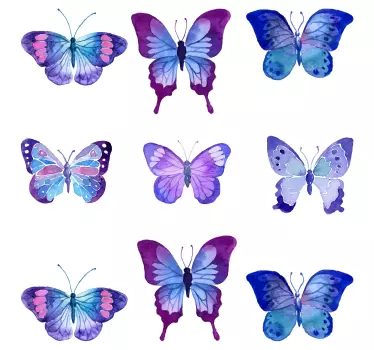 Autocolante animal ilustrações de borboletas vivas - TenStickers