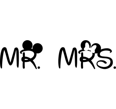Vinil cabeceira Disney mr. Sra. Cabeceira - TenStickers