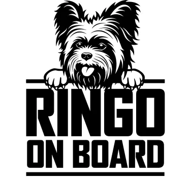 Autocolante decorativo para carros Belo cão yorkshire espiando - TenStickers