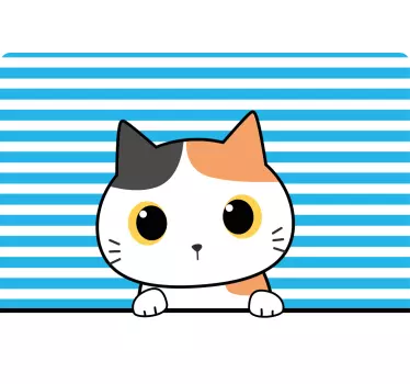 Autocolante decorativo para PC Gato bonito dos desenhos animados - TenStickers