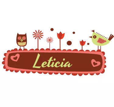 Autocolante para bebé com personalização de nome fofo - TenStickers