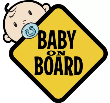 Bebe a bordo personalizado Sinal amarelo com criança fofa - TenStickers