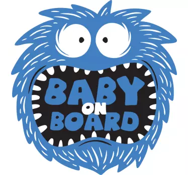 Bebe a bordo personalizado Monstro azul - TenStickers