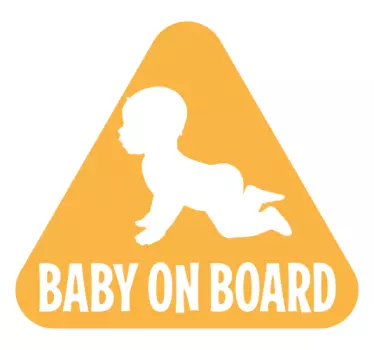 Bebe a bordo personalizado Triângulo amarelo e branco - TenStickers