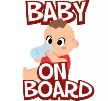 Bebe a bordo personalizado produtovermelho e branco - TenStickers