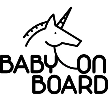 Bebe a bordo personalizado Desenho de unicórnio bebê a bordo - TenStickers