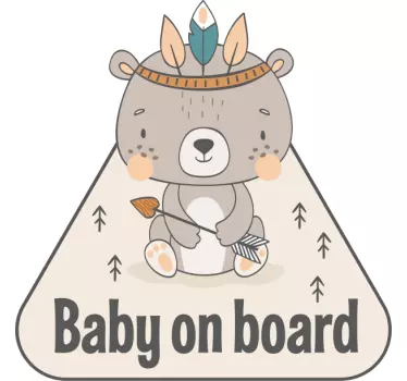 Bebe a bordo personalizado Bebê urso bebê a bordo design - TenStickers