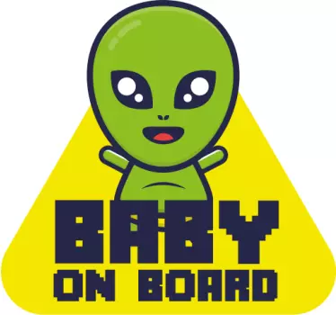 Bebe a bordo personalizado Bebê a bordo alienígena fofo - TenStickers