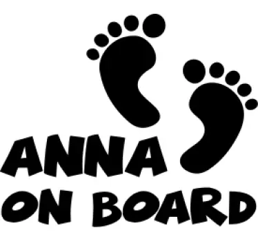 Bebe a bordo personalizado Desenho de pegada de bebê - TenStickers