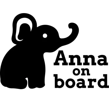 Autocolante animal opção de personalização elefante - TenStickers