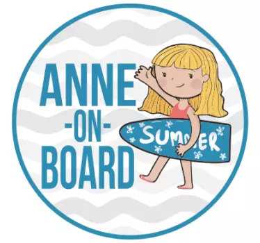 Autocolante animal aventura de surf personalizada - TenStickers