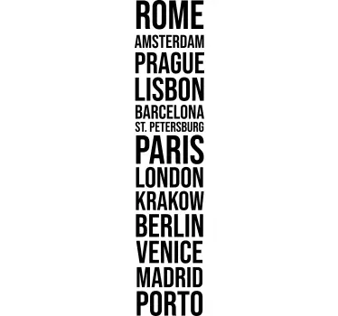 Autocolantes decorativos de cidades e países Monocolor de cidades - TenStickers