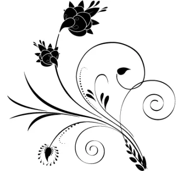 vinil autocolante decorativo floral elegante da onda - TenStickers