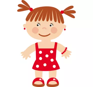 Vinil decorativo bebé vestido vermelho - TenStickers