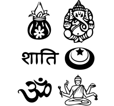 Autocolantes de política e religião Decalques símbolos hindus - TenStickers