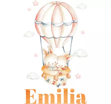 Autocolantes decorativos de ilustrações Balão pastel com animais  - TenStickers