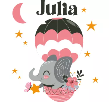 Autocolantes decorativos de ilustrações Elefante em um balão com  - TenStickers