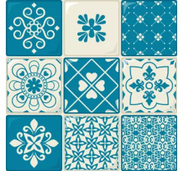 Adesivos azulejos Padrão cinza e azul - TenStickers