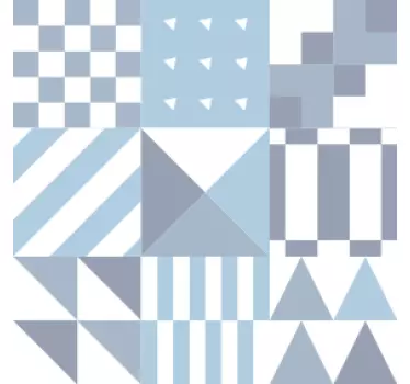 Autocolante geométrico design de banheiro azul - TenStickers