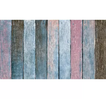 Autocolantes de estampados Pranchas de madeira rústicas coloridas - TenStickers