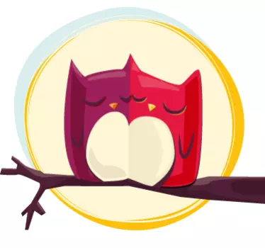 Autocolante decorativo mochos e lua cheia - TenStickers