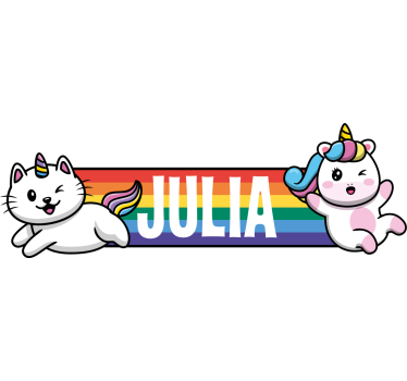 Autocolantes decorativo para bicicletas Arco-íris com dois unicór - TenStickers