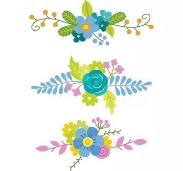 Setembro floral tons frios decalques - TenStickers