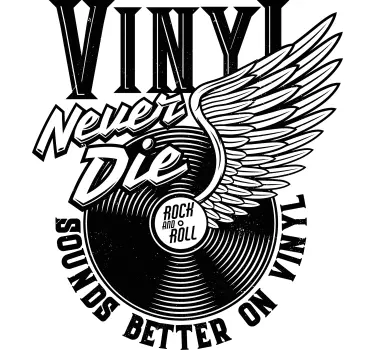 Vinil musica Disco de vinil alado com texto - TenStickers