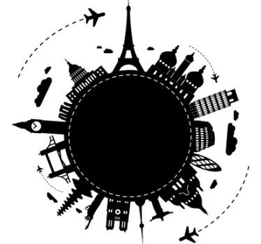 Autocolante decorativo globo com monumentos - TenStickers