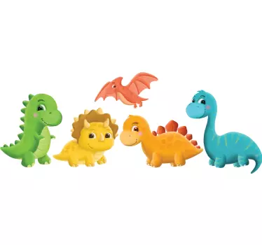 Autocolantes de dragões e dinossauros Dinossauros minimalistas - TenStickers