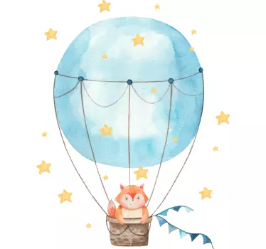 Autocolantes de animais diversos Raposa com estrelas e balão de a - TenStickers